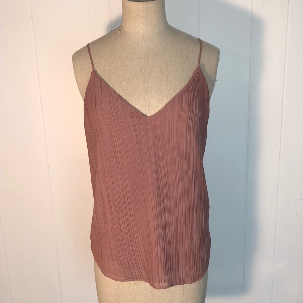 Express Blush Pink Pleated Camisole Top